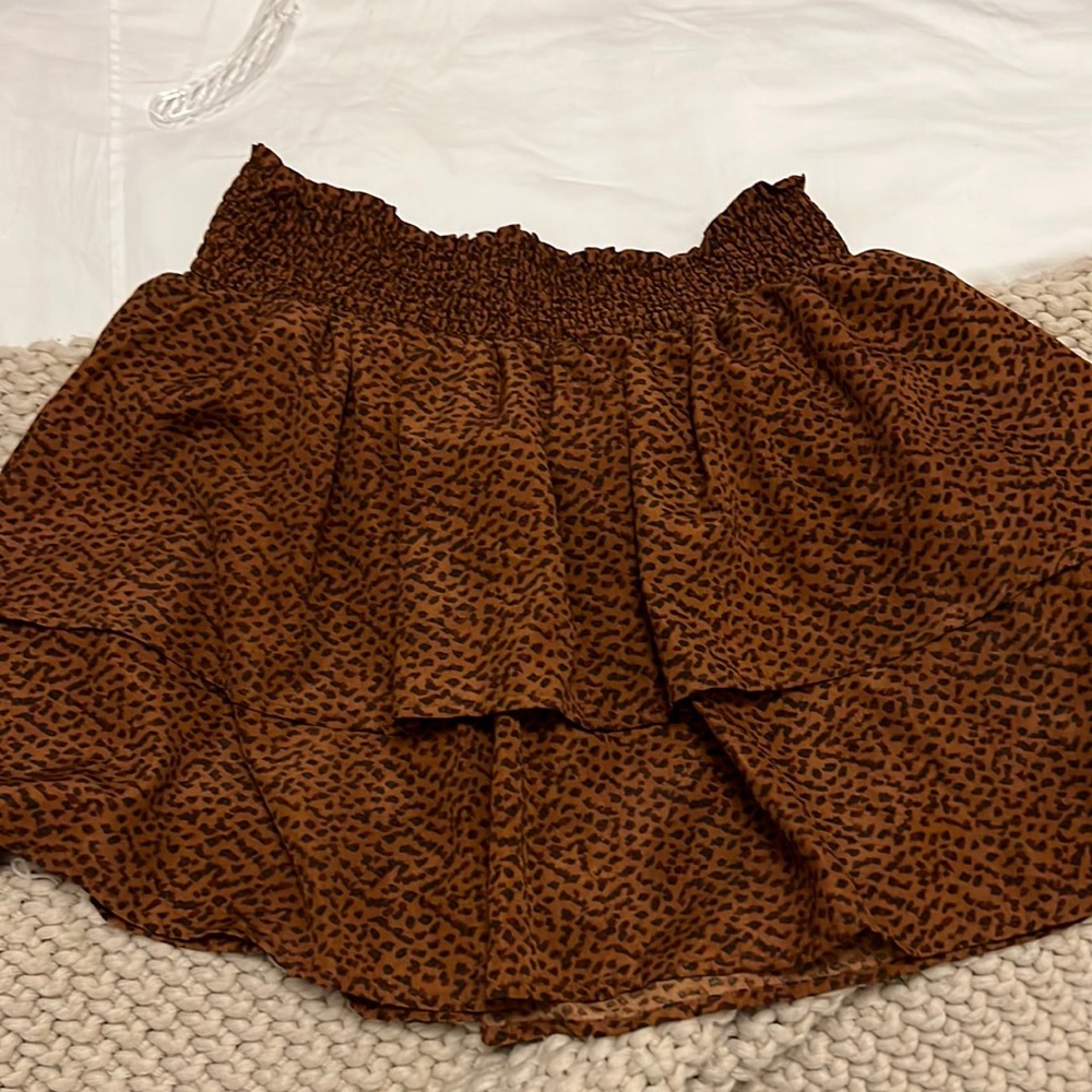 Cheetah print layered skirt. Hudson Gray brand size M.